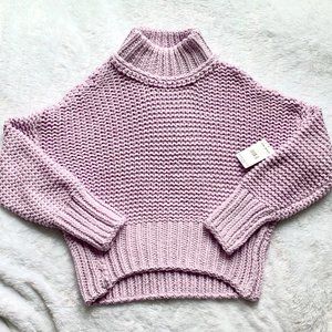 Free People Chunky Knit Light Purple Sweater *NWT